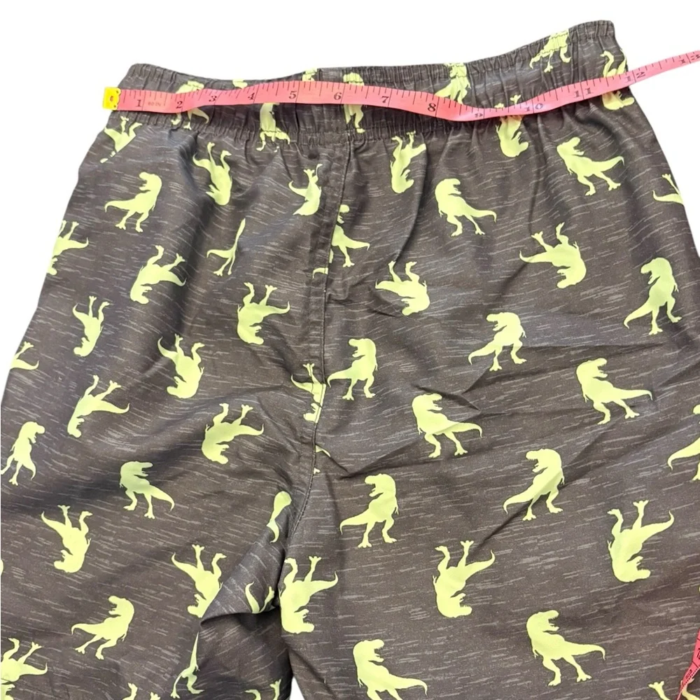 Thereabouts Boys Swim Trunks Small 8 Built‎ In Brief Charcoal Green Dinosaur NEW